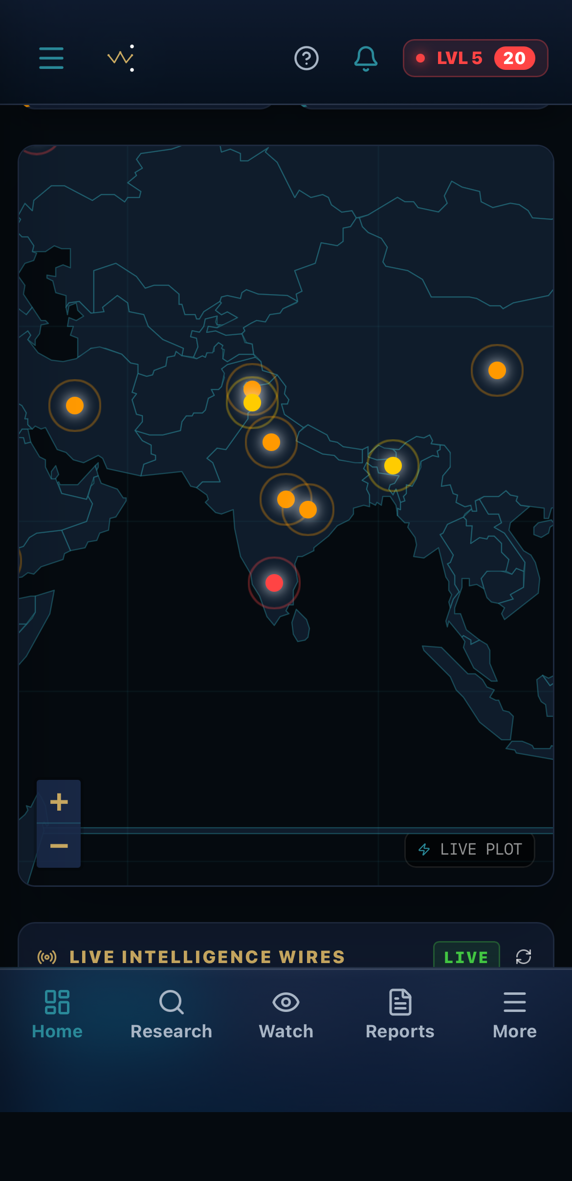 Calibrex OSINT Studio live intelligence map